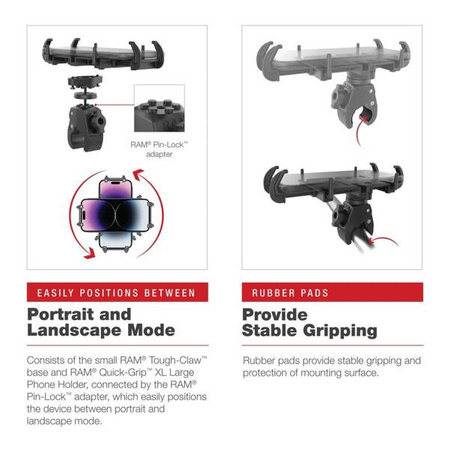 RAM® Низкопрофильное крепление Tough-Claw™ Small Clamp Mount