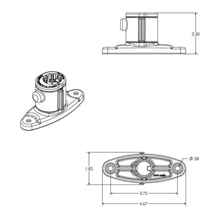 Универсальная база RAM® Adapt-A-Post™ с 2 отверстиями и сверлильными отверстиями