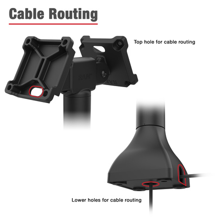 RAM® 14" пьедестальное крепление с двумя 75-мм адаптерами VESA