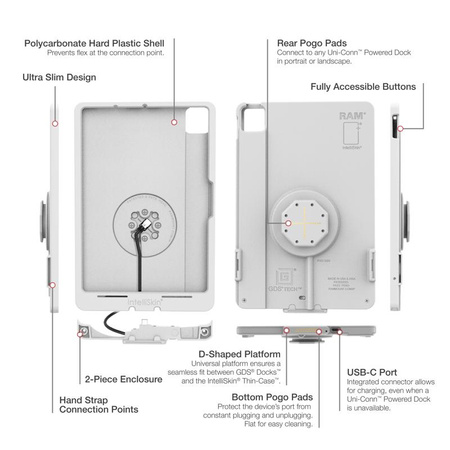 Тонкий чехол IntelliSkin® для iPad Air 11 (M2) (D-образная форма и задние накладки) серый