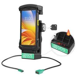 Док-станция с электроприводом и блокировкой GDS® + USB-A для Zebra TC73/78 — штифты с подогревом