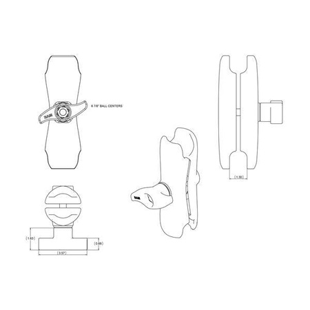 Кронштейн с двойной головкой RAM® — размер D, средний