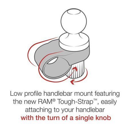 Крепление для телефона RAM® Quick-Grip™ с основанием руля RAM® Tough-Strap™