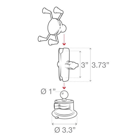 Крепление для телефона RAM® X-Grip® с присоской RAM® Twist-Lock™