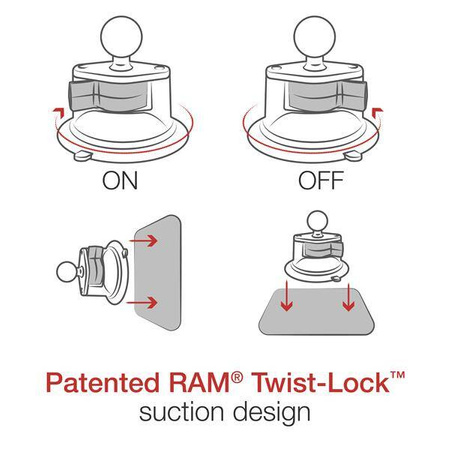 Основание на присоске RAM® Twist-Lock™ с шариком