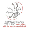Крепление для телефона RAM® X-Grip® с основанием руля RAM® Tough-Strap™