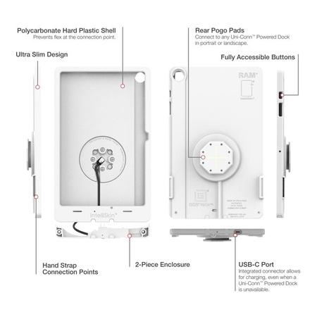 Тонкий чехол IntelliSkin® для Samsung Tab A9+ (задние накладки) - серый