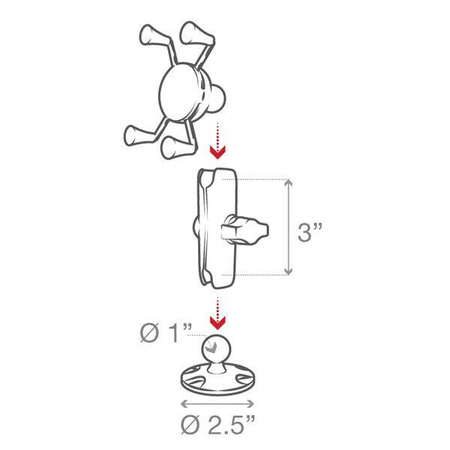 Высокопрочное композитное крепление для телефона RAM® X-Grip® с углубленным основанием