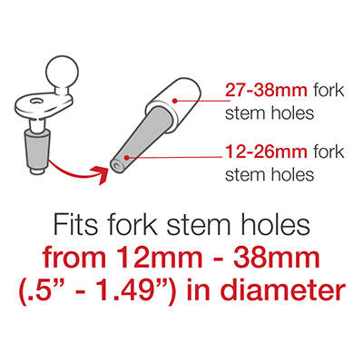 Держатель для телефона RAM® X-Grip® с основанием на выносе вилки мотоцикла
