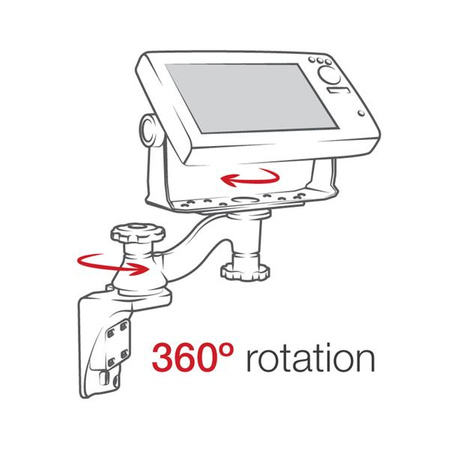 Вертикальное 6-дюймовое крепление RAM® для эхолотов и плоттеров