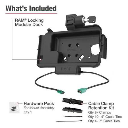 Модульная док-станция RAM® Locking Power + Single USB Dock для Samsung Tab Active5 и 3