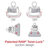 RAM® X-Grip® с креплением на присоске RAM® Twist-Lock™ для планшетов с диагональю 9–11 дюймов