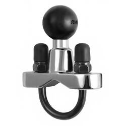 Хромированное основание руля RAM® с U-образным болтом для направляющих диаметром от 0,5 до 1 дюйма