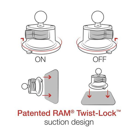 Большое крепление для телефона RAM® X-Grip® с присоской Twist-Lock™ — средний размер