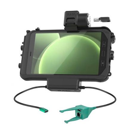 Низкопрофильная док-станция RAM® USB-C + USB-A и RJ45 для Tab Active5 и 3