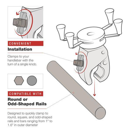 Крепление для телефона RAM® X-Grip® с низкопрофильным средним зажимом Tough-Claw™