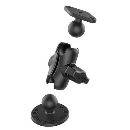 Крепление RAM® с двойным шариком и алмазной пластиной — короткое