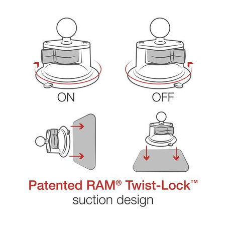 Большое крепление для телефона RAM® X-Grip® с присоской Twist-Lock™ — длинное