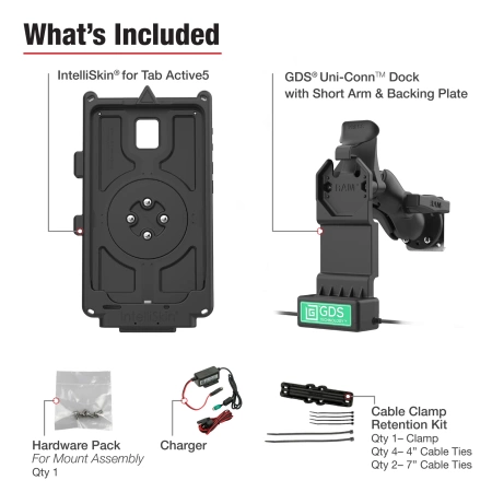 GDS® Uni-Conn™ Vehicle Bundle + USB-C & USB-A для Samsung Tab Active5