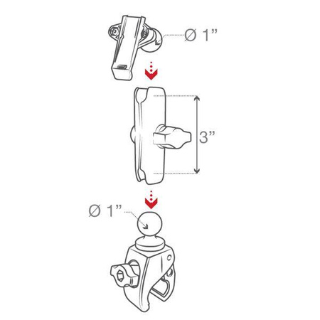 Маленькое крепление RAM® Tough-Claw™ с держателем Garmin Spine Clip