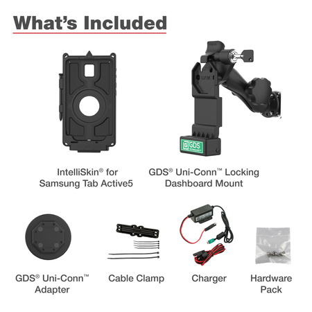 GDS® Uni-Conn™ Locking Vehicle Bundle для Samsung Tab Active5
