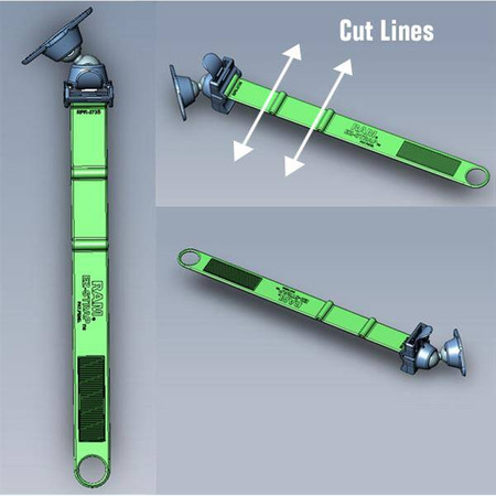 Крепление на рейку RAM® EZ-Strap™ с адаптером с двойным шариком и ромбовидным основанием