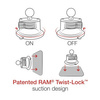 Большое крепление для телефона RAM® X-Grip® с присоской Twist-Lock™ — длинное
