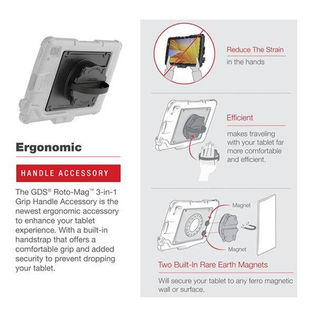 Аксессуар GDS® Roto-Mag™ 3-в-1 для планшета Zebra ET4x с диагональю 10 дюймов