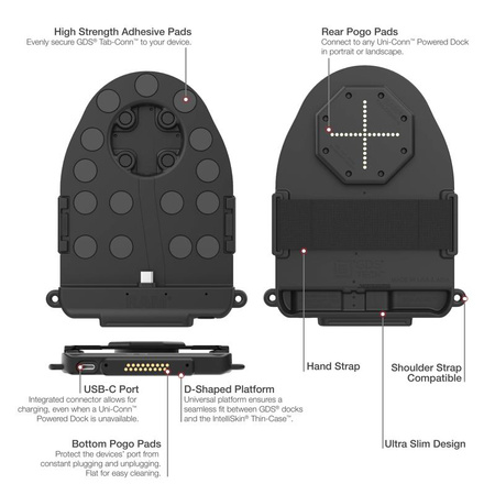 GDS® Tab-Conn™ для чехлов в стиле Folio (D-образная форма и задние площадки Pogo Pads)