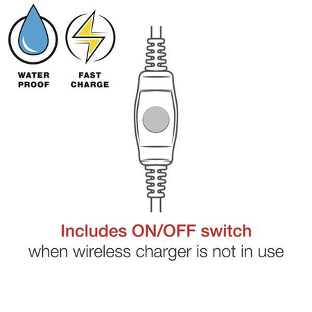 RAM® Tough-Charge™ 15 Вт Водонепроницаемое крепление для мотоцикла с беспроводной зарядкой