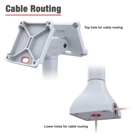 RAM® 14" пьедестальное крепление с двумя 100-мм адаптерами VESA - серый