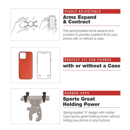 Крепление для телефона RAM® X-Grip® с низкопрофильным средним зажимом Tough-Claw™