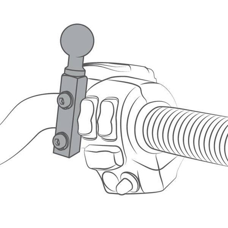 Крепление бачка тормоза/сцепления RAM® с круглой пластиной и шпилькой 1/4"-20