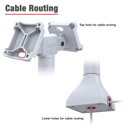 RAM® 7" пьедестальное крепление с двумя 75-мм адаптерами VESA - серый