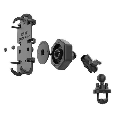 Крепление для телефона RAM® Quick-Grip™ XL с Vibe-Safe™ и основанием на U-образном болте — короткое