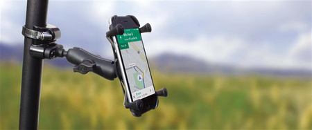 Большое крепление для телефона RAM® X-Grip® с направляющей для квадроцикла/UTV