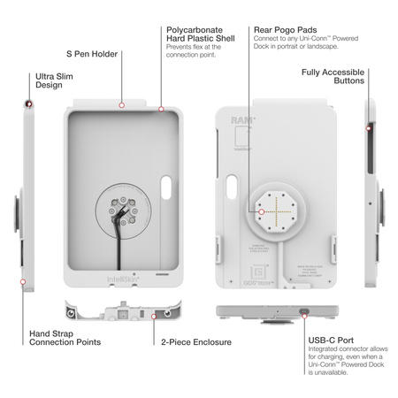 Тонкий чехол IntelliSkin® для Tab Active5 Pro и 4 Pro (задняя панель) - серый