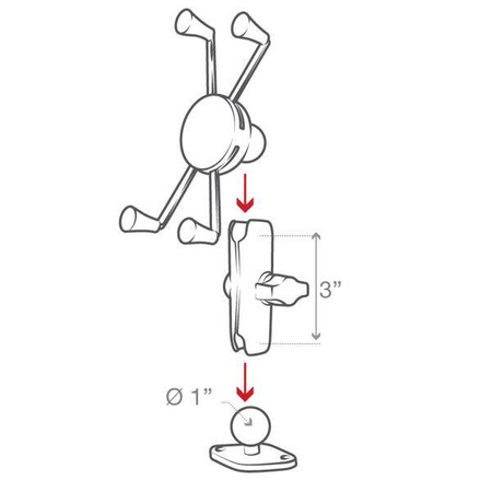 Большое крепление для телефона RAM® X-Grip® с ромбовидным основанием