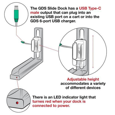 GDS® Slide Dock™ с подачей питания и магнитным основанием