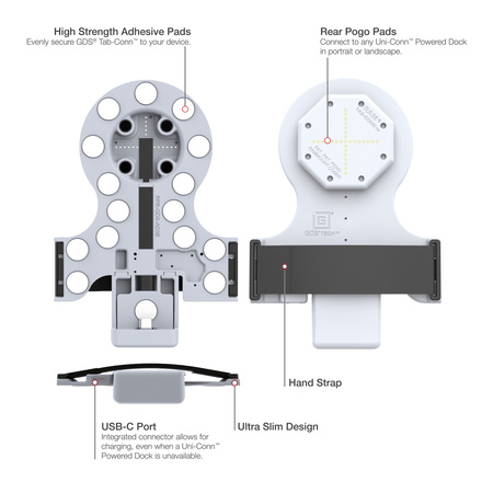 GDS® Tab-Conn™ для планшетных компьютеров без чехла (задние площадки) - серый