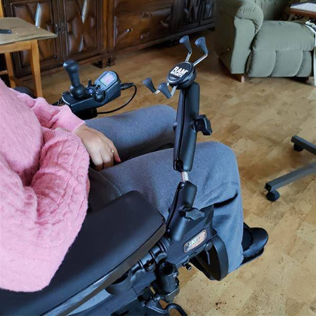 Крепление для телефона RAM® для подлокотников для инвалидных колясок с быстросъемным и поворотным механизмом