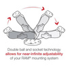 Крепление RAM® с двойным шариком и алмазной пластиной — средний размер
