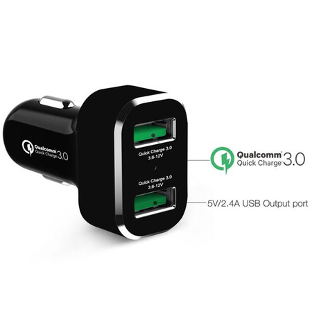 2-портовое USB-зарядное устройство для сигарет GDS® с поддержкой Qualcomm® Quick Charge™