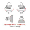 Большое крепление для телефона RAM® X-Grip® с присоской Twist-Lock™ — средний размер