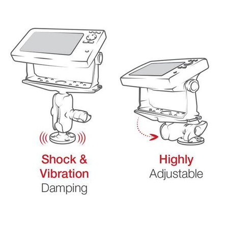 Крупное крепление для морской электроники RAM® с высококрутящим ключом RAM® — короткое
