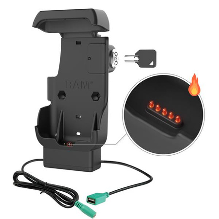 Док-станция с электроприводом RAM® и USB-A для Honeywell CT40/45/47 — контакты с подогревом
