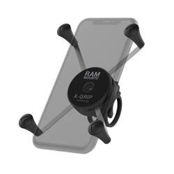 Большое крепление для телефона RAM® X-Grip® с низкопрофильным основанием руля на застежке-молнии