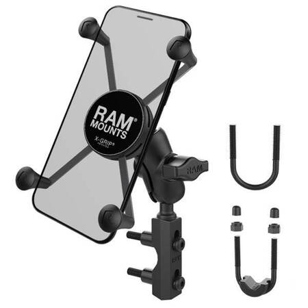 Большое крепление для телефона RAM® X-Grip® с основанием бачка тормоза/сцепления — короткое
