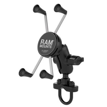 Большое крепление для телефона RAM® X-Grip® с основанием на U-образном болте на руле — короткое