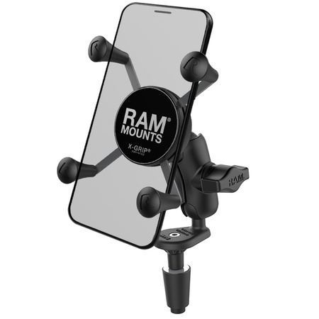 Держатель для телефона RAM® X-Grip® с основанием на выносе вилки мотоцикла